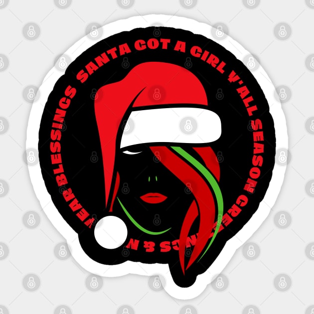 Lady In Santa Hat Sticker by GraphXFashions